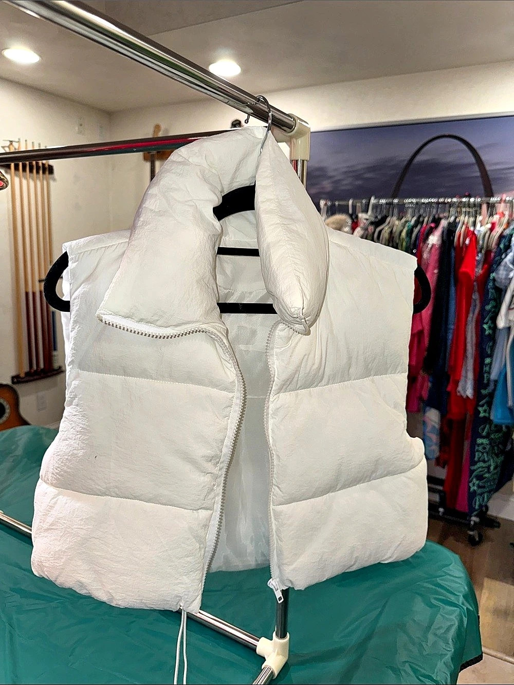 Women's White Puffer Vest